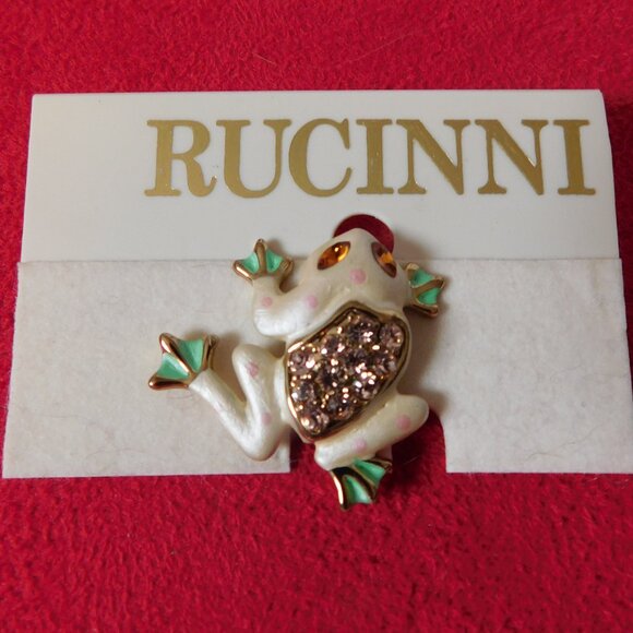 Ladies Rucinni Frog Brooch - Picture 3 of 3